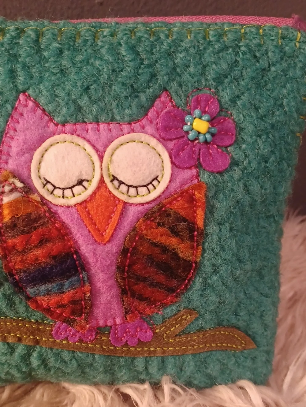Natural Life Adorable Owl Wristlet